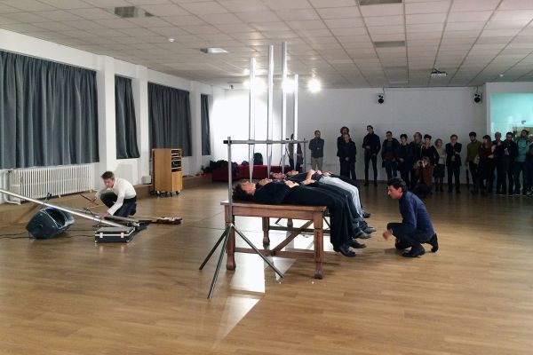 Davide Bertocchi - Joris Van de Moortel The Satisfaction of a Resonant Body or the Anthology of Non-homogeneous (Bolognese sauce...) 2015 opening performance